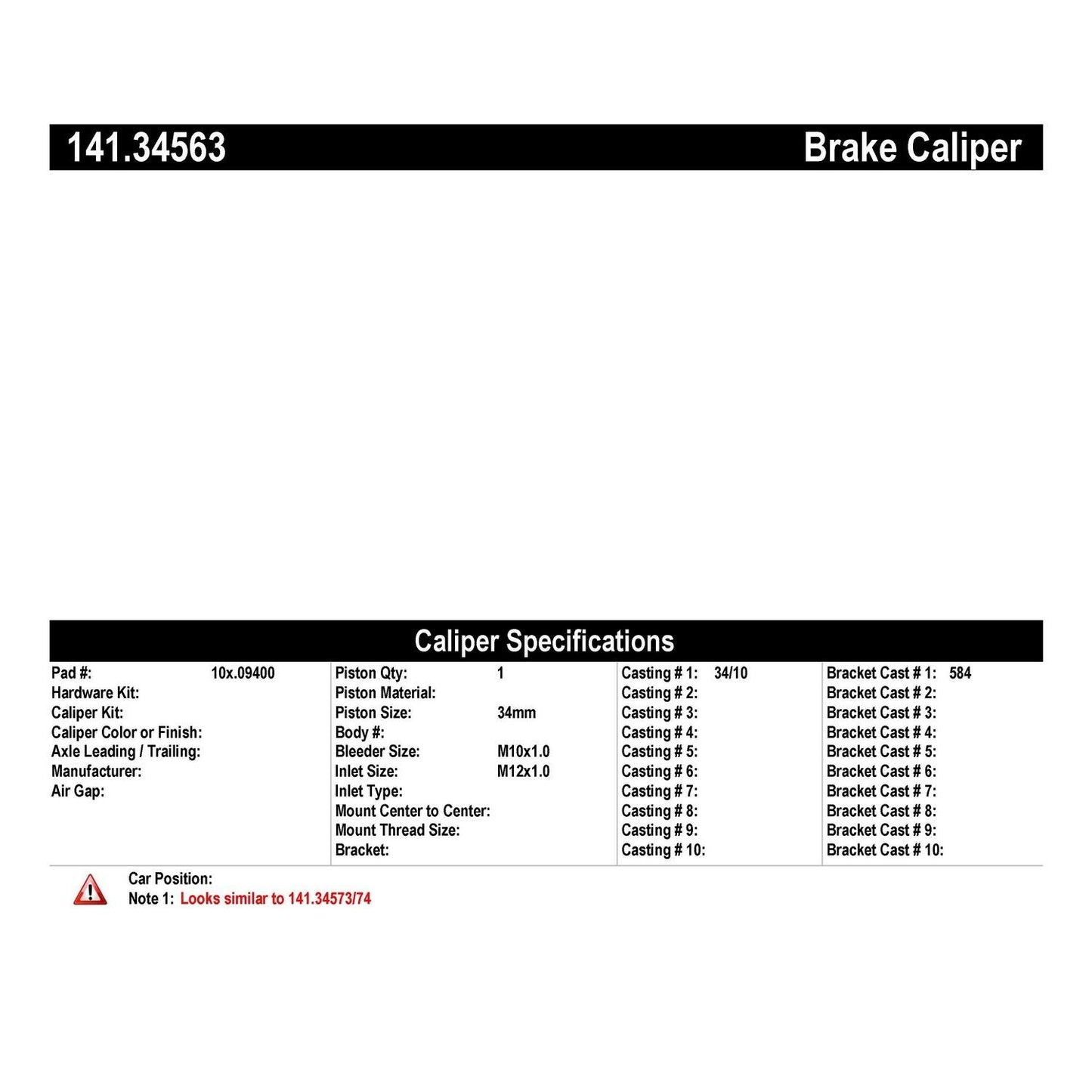 Stoptech Centric Semi-Loaded Brake Caliper - Rear Right 141.34563