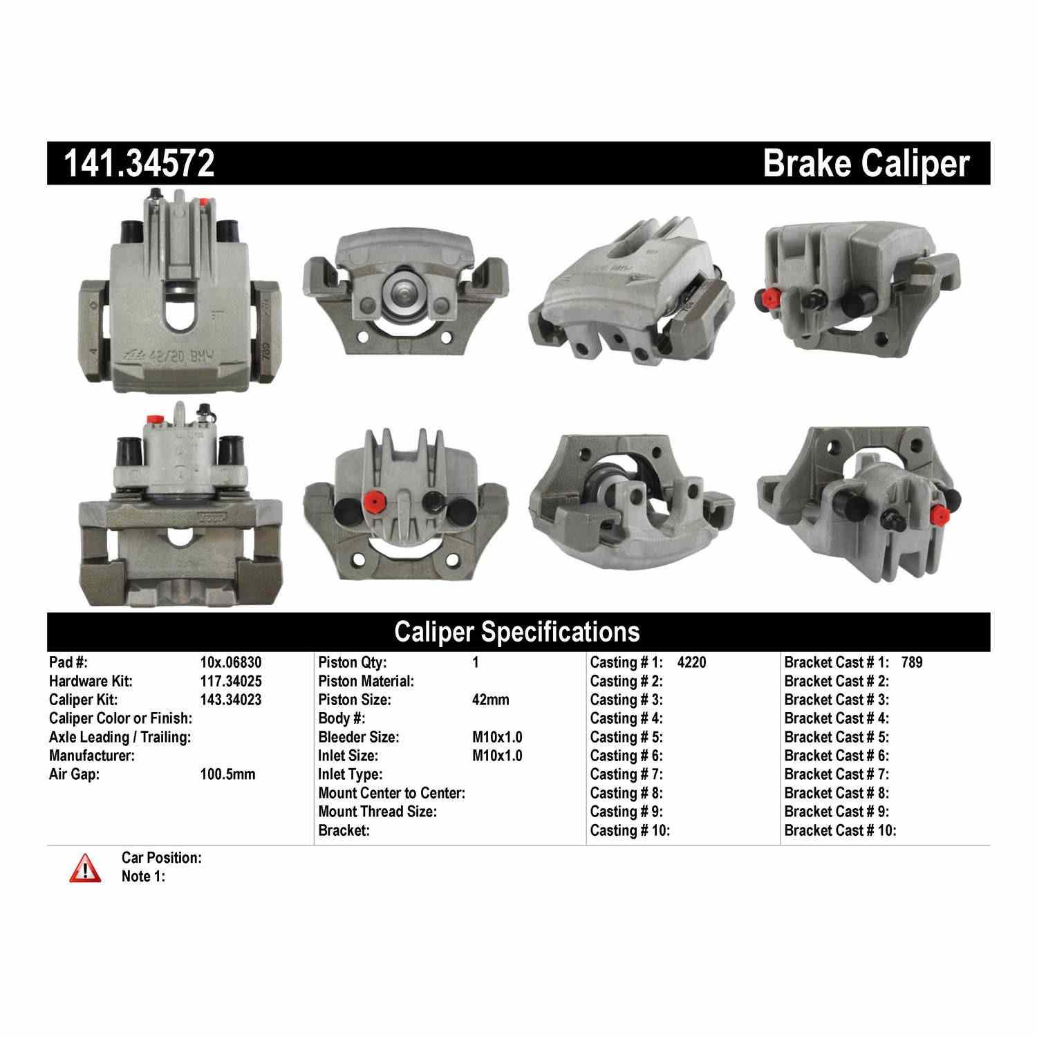 StopTech Semi-Loaded Brake Caliper 141.34572