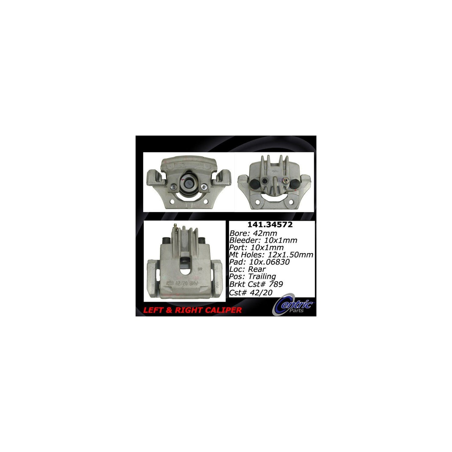 Centric Parts Semi-Loaded Brake Caliper 141.34572