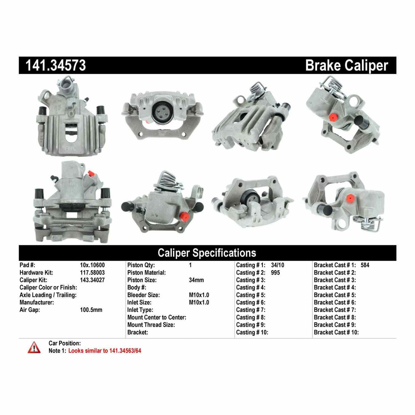 Stoptech Centric Semi-Loaded Brake Caliper - Rear Right 141.34573