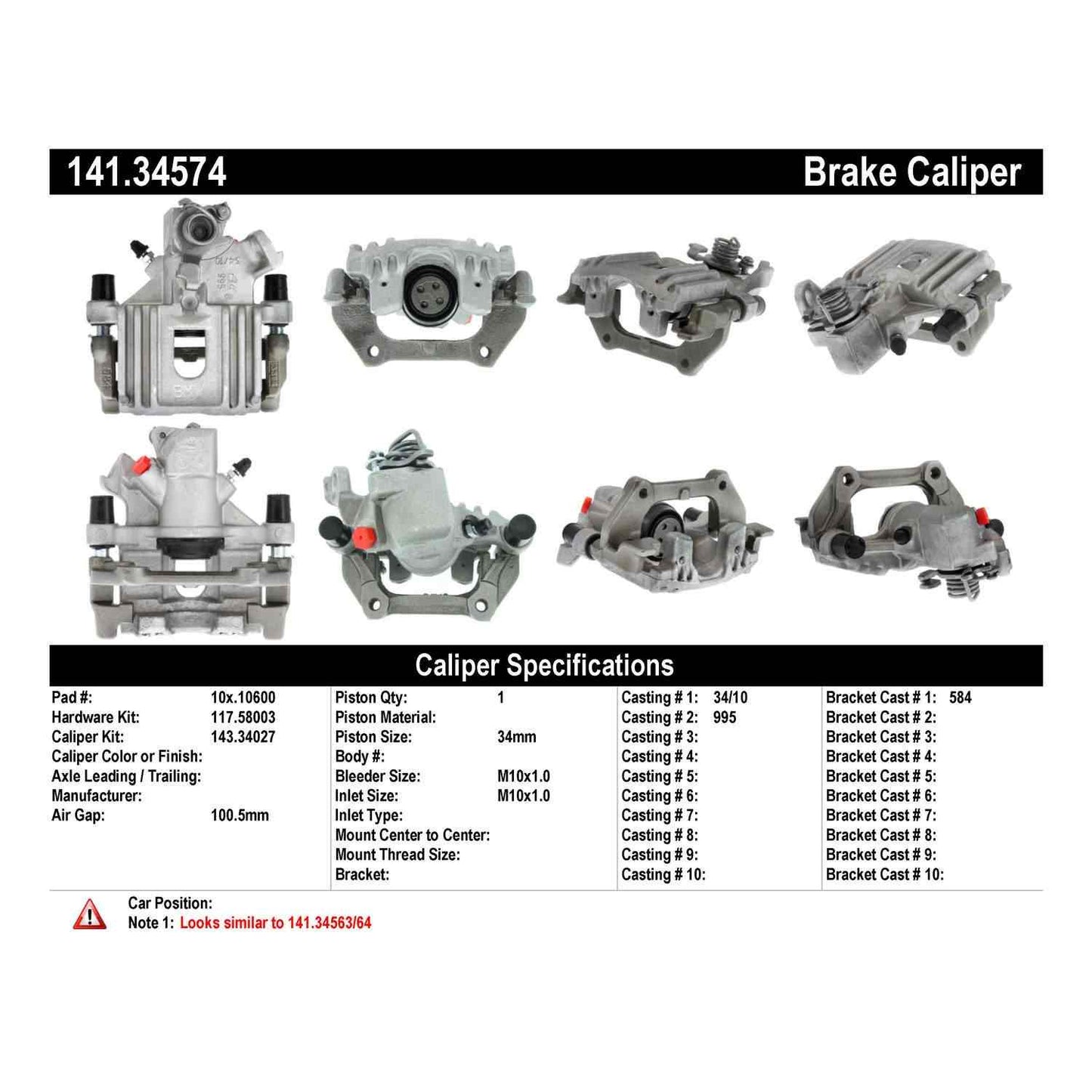 Centric Parts Disc Brake Caliper Semi-Loaded for 2003-2008 Mini Cooper 141.34574