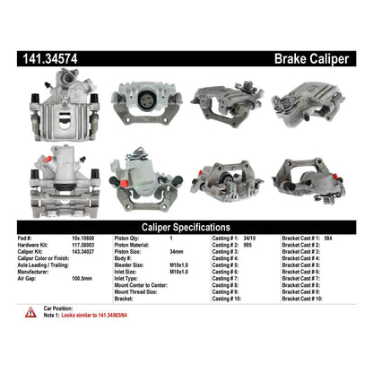 Centric Parts Disc Brake Caliper Semi-Loaded for 2003-2008 Mini Cooper 141.34574