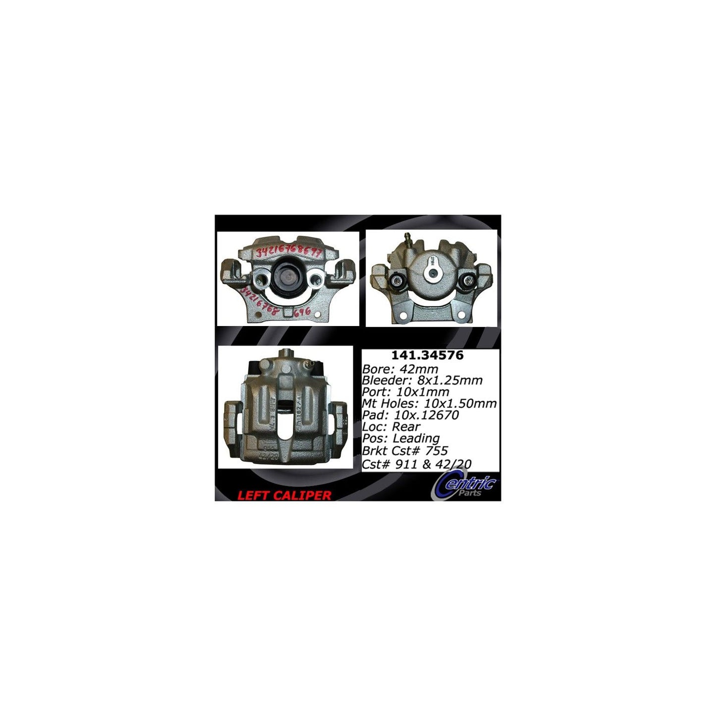 Centric Parts Semi-Loaded Brake Caliper 141.34576