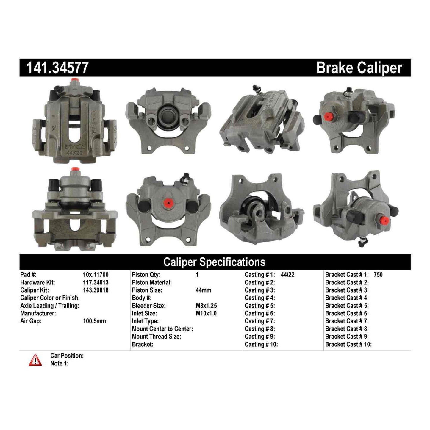 Centric Parts Disc Brake Caliper Semi-Loaded with Anti-Corrosion Finish for 2006-2015 BMW 330i/330xi, 335d/i/is/xDrive, X1 141.34577