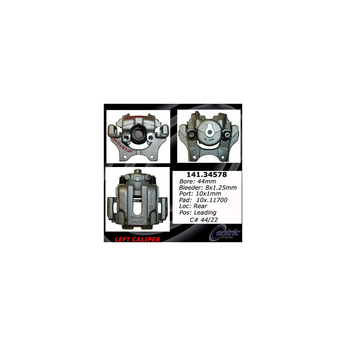 Centric Parts Semi-Loaded Brake Caliper 141.34578