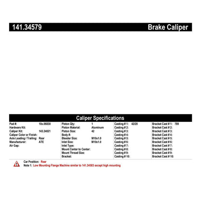 Centric Parts Semi-Loaded Brake Caliper 141.34579