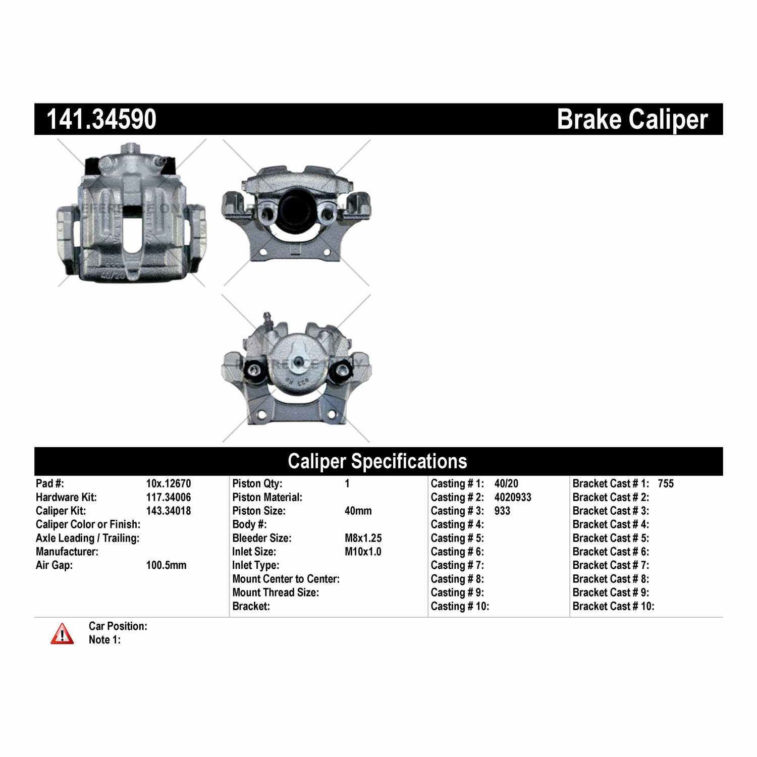 StopTech Semi-Loaded Brake Caliper 141.34590