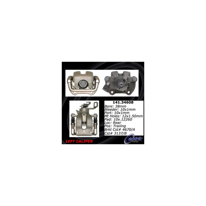 Stoptech Centric Semi-Loaded Brake Caliper - Rear Left 141.34608