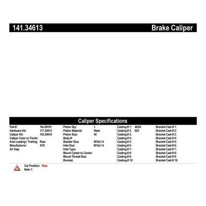 Centric Parts Disc Brake Caliper Semi-Loaded 141.34613