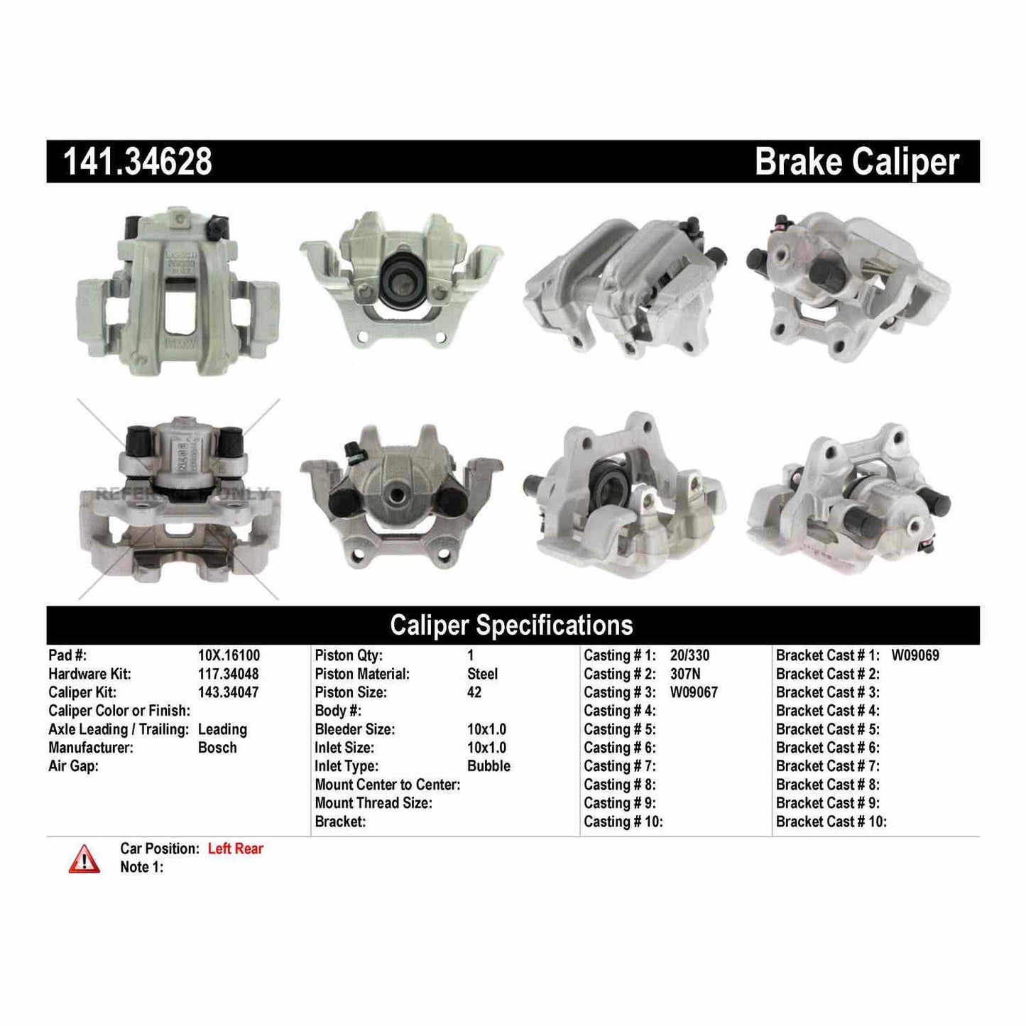 Centric Parts Disc Brake Caliper Semi-Loaded 141.34628