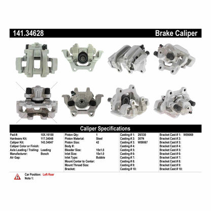 Centric Parts Disc Brake Caliper Semi-Loaded 141.34628