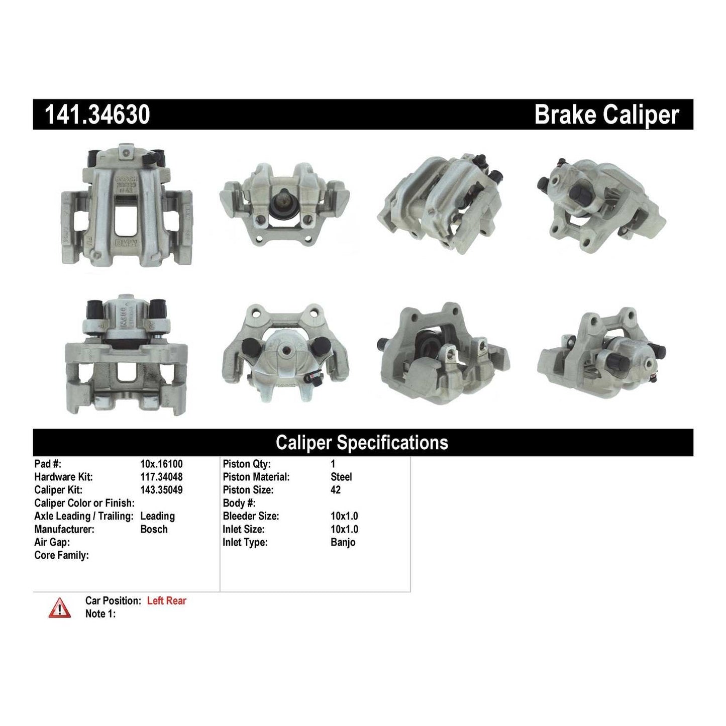 Centric Parts Semi-Loaded Brake Caliper 141.34630