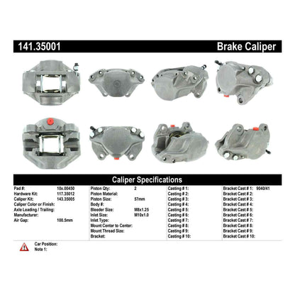 Stoptech Centric Semi-Loaded Brake Caliper - Front Right 141.35001