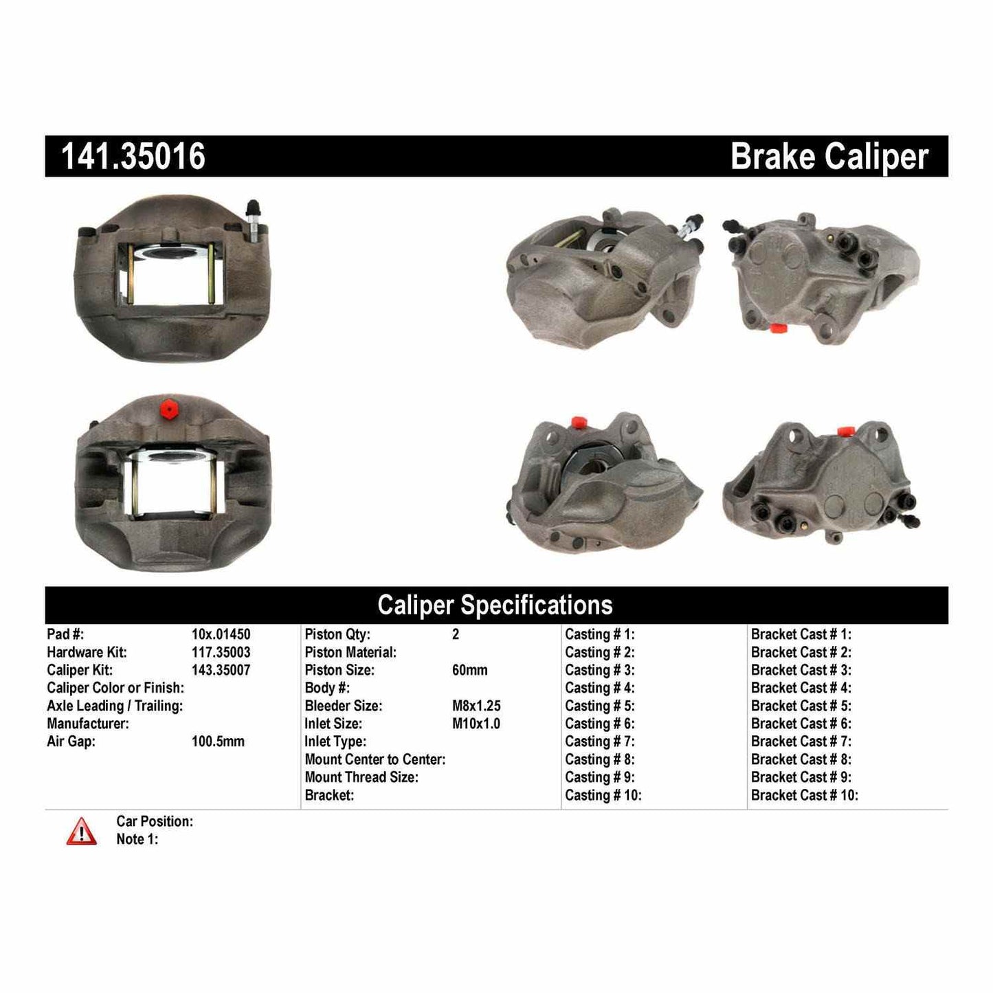 Centric Parts Semi-Loaded Brake Caliper 141.35016