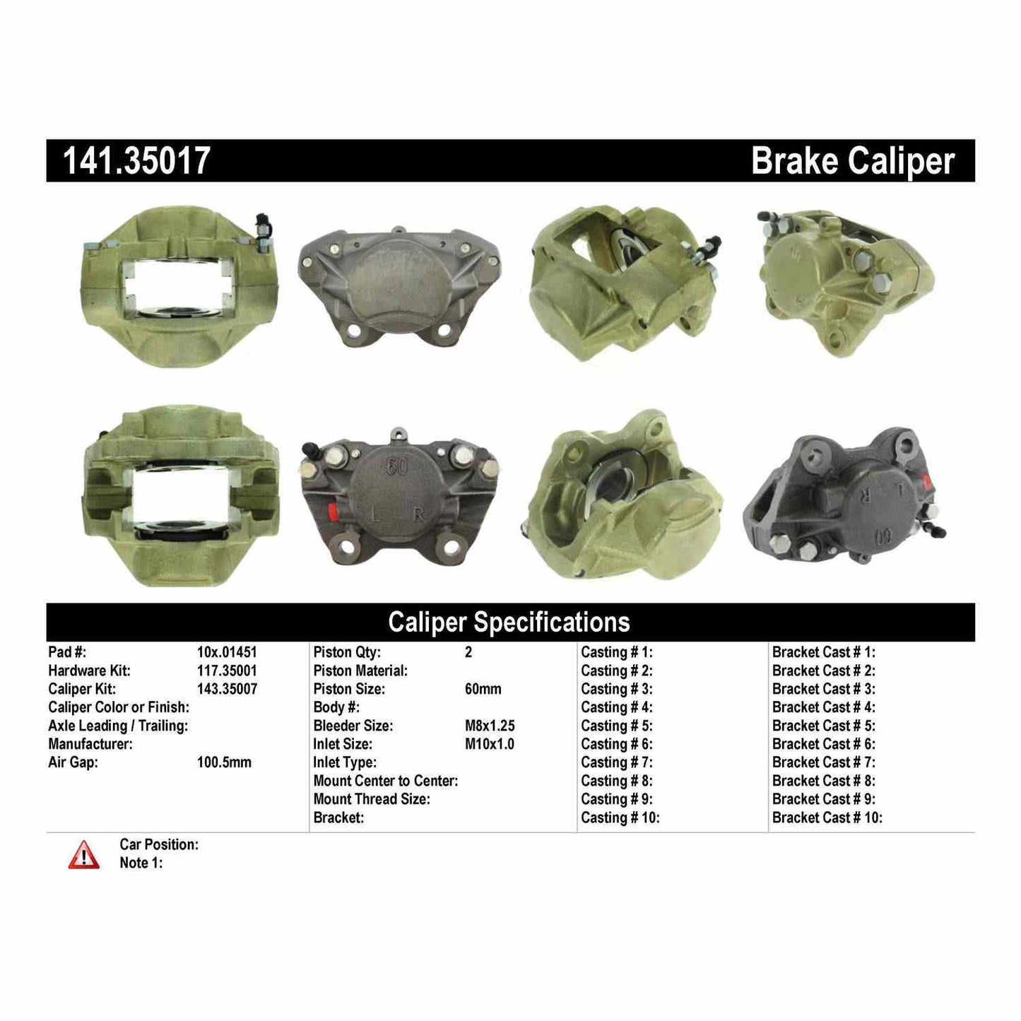 Stoptech Centric Semi-Loaded Brake Caliper - Front Right 141.35017