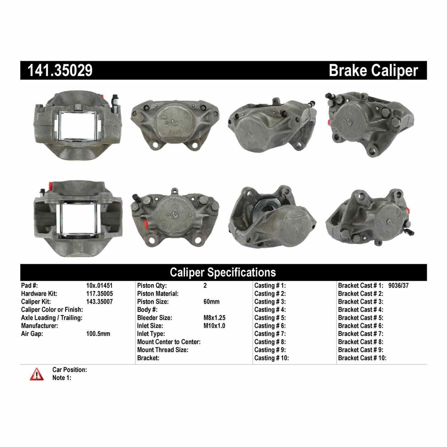 Centric Parts Disc Brake Caliper Semi-Loaded for 141.35029
