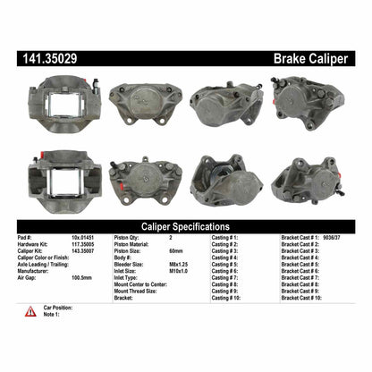 Centric Parts Disc Brake Caliper Semi-Loaded for 141.35029