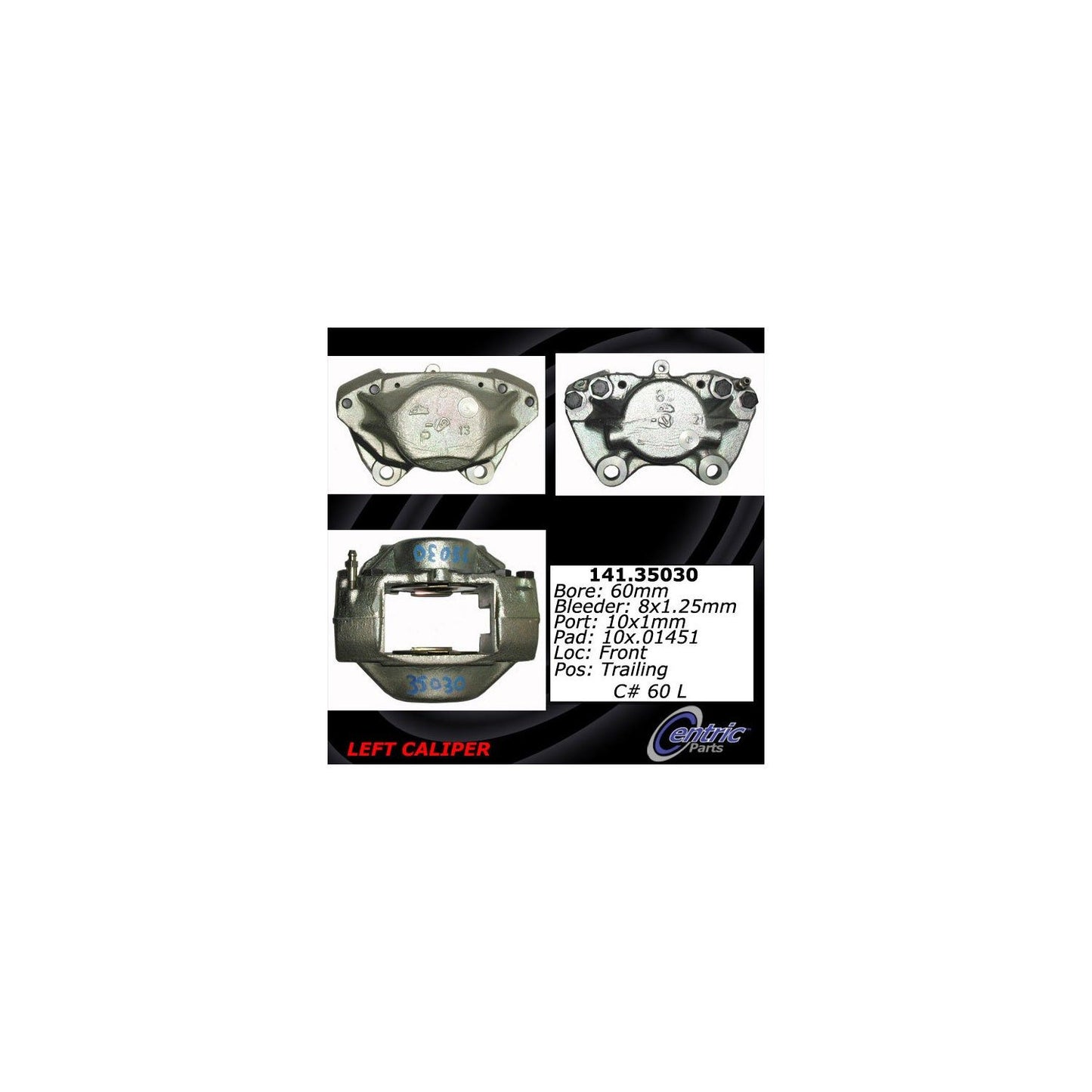 Centric Parts Disc Brake Caliper Semi-Loaded with Anti-Corrosion Finish 141.35030
