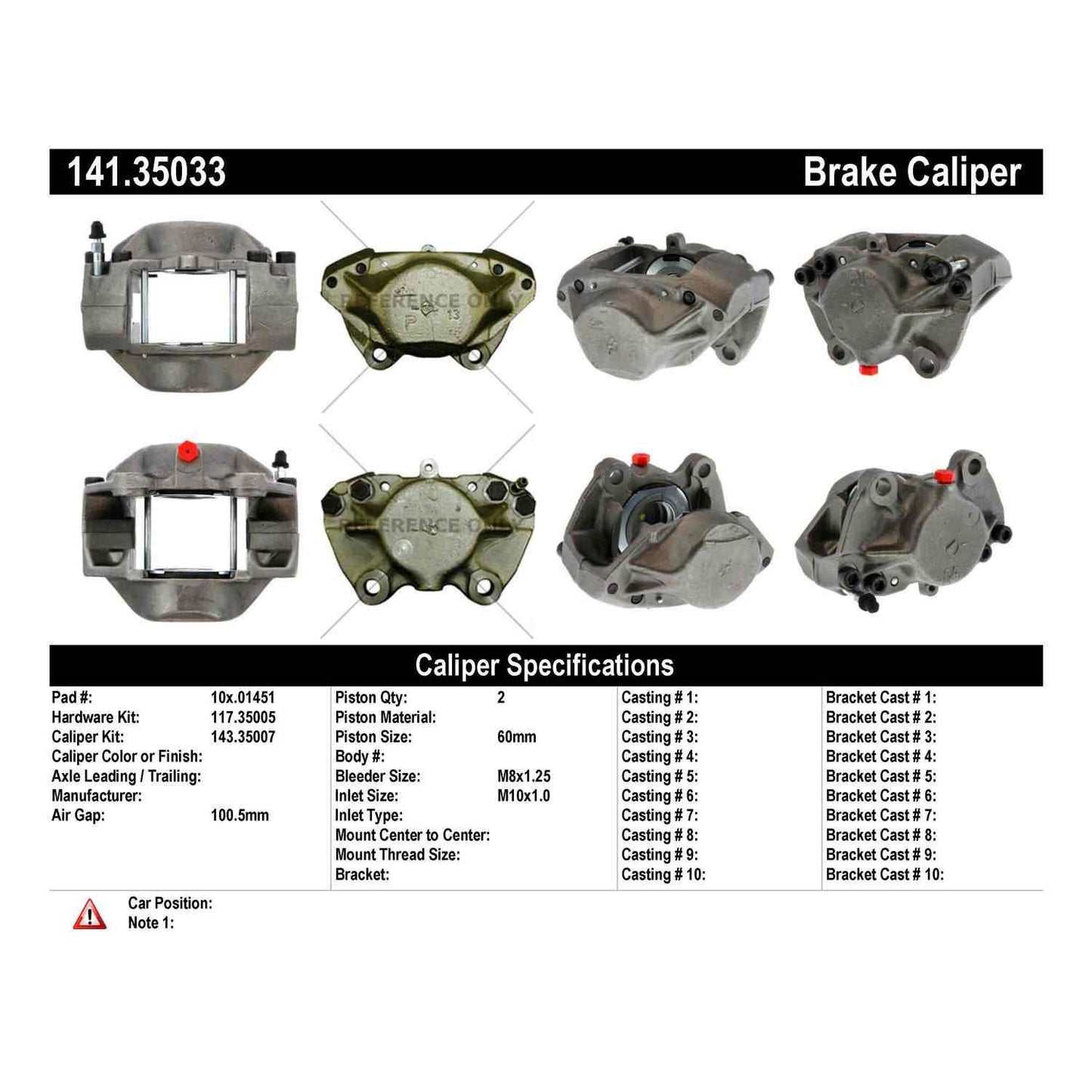 Centric Parts Disc Brake Caliper Semi-Loaded with Anti-Corrosion Finish 141.35033