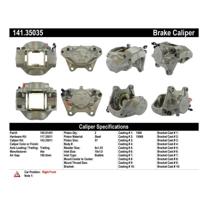 Centric Parts Disc Brake Caliper Semi-Loaded for 141.35035