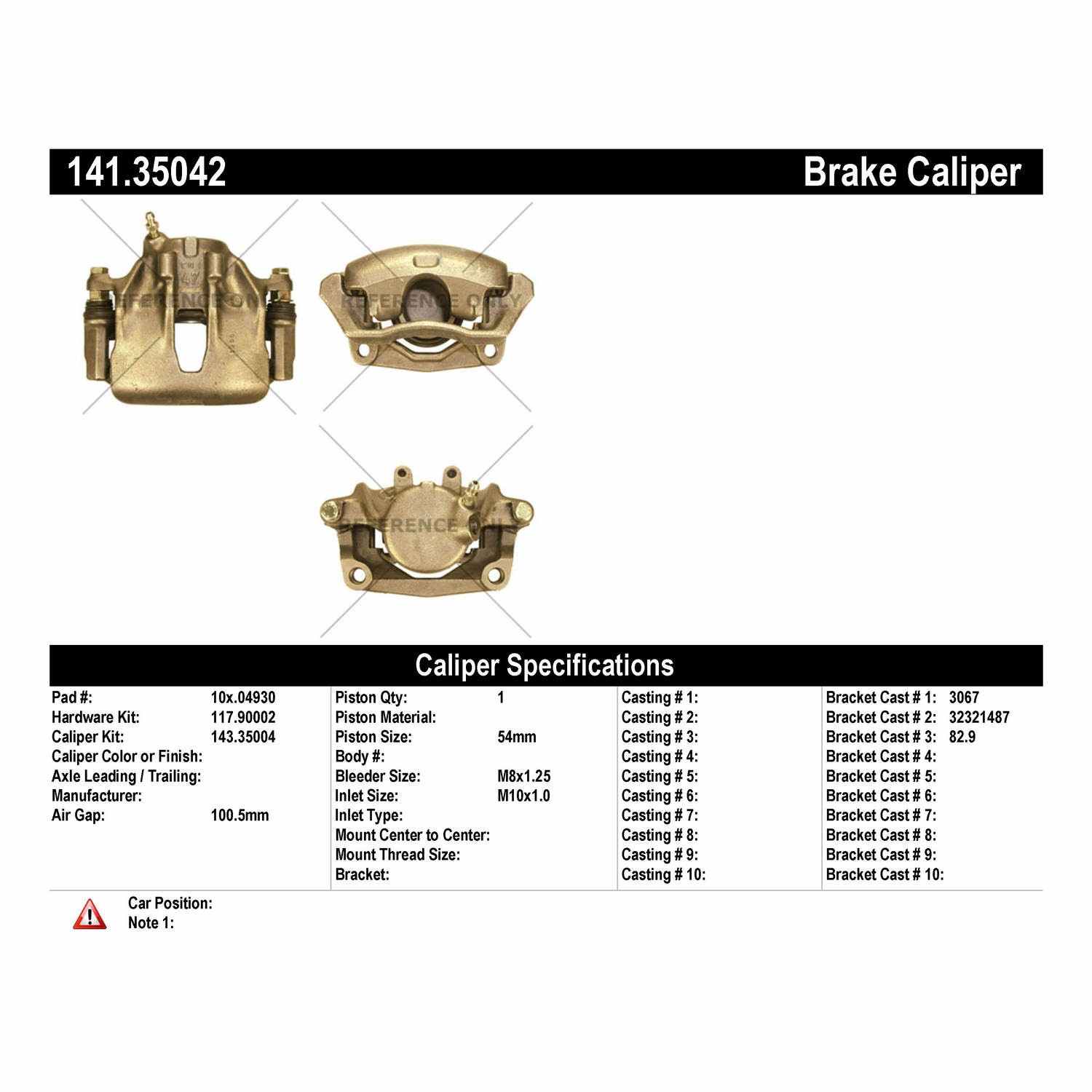 Centric Parts Semi-Loaded Brake Caliper 141.35042