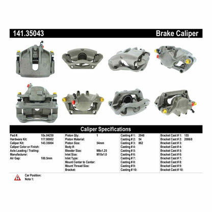 Centric Parts Disc Brake Caliper with anti-corrosion finish