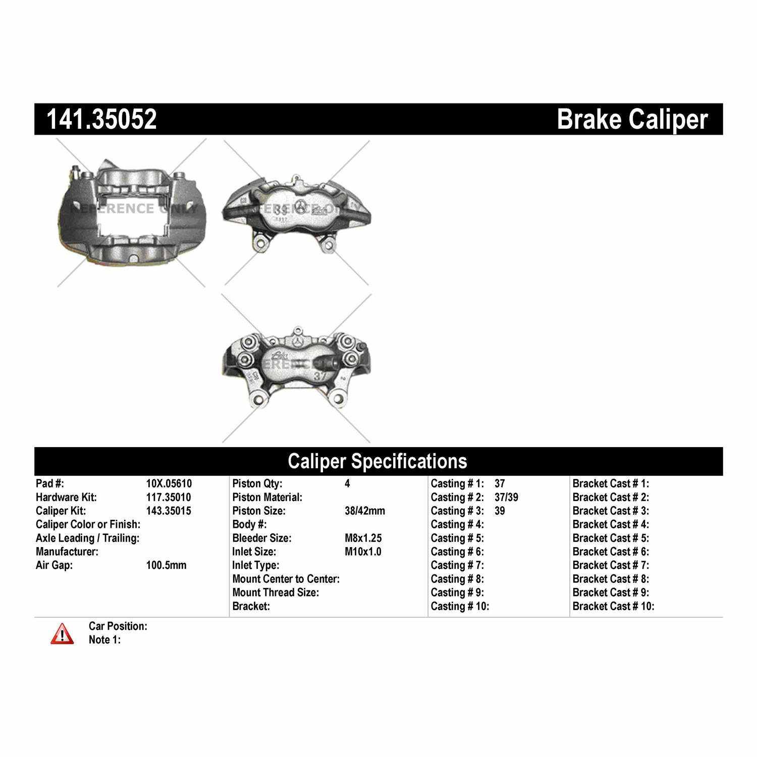 Centric Parts Semi-Loaded Brake Caliper 141.35052