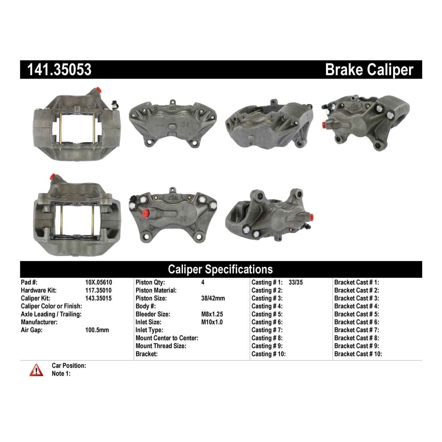 StopTech Semi-Loaded Brake Caliper 141.35053