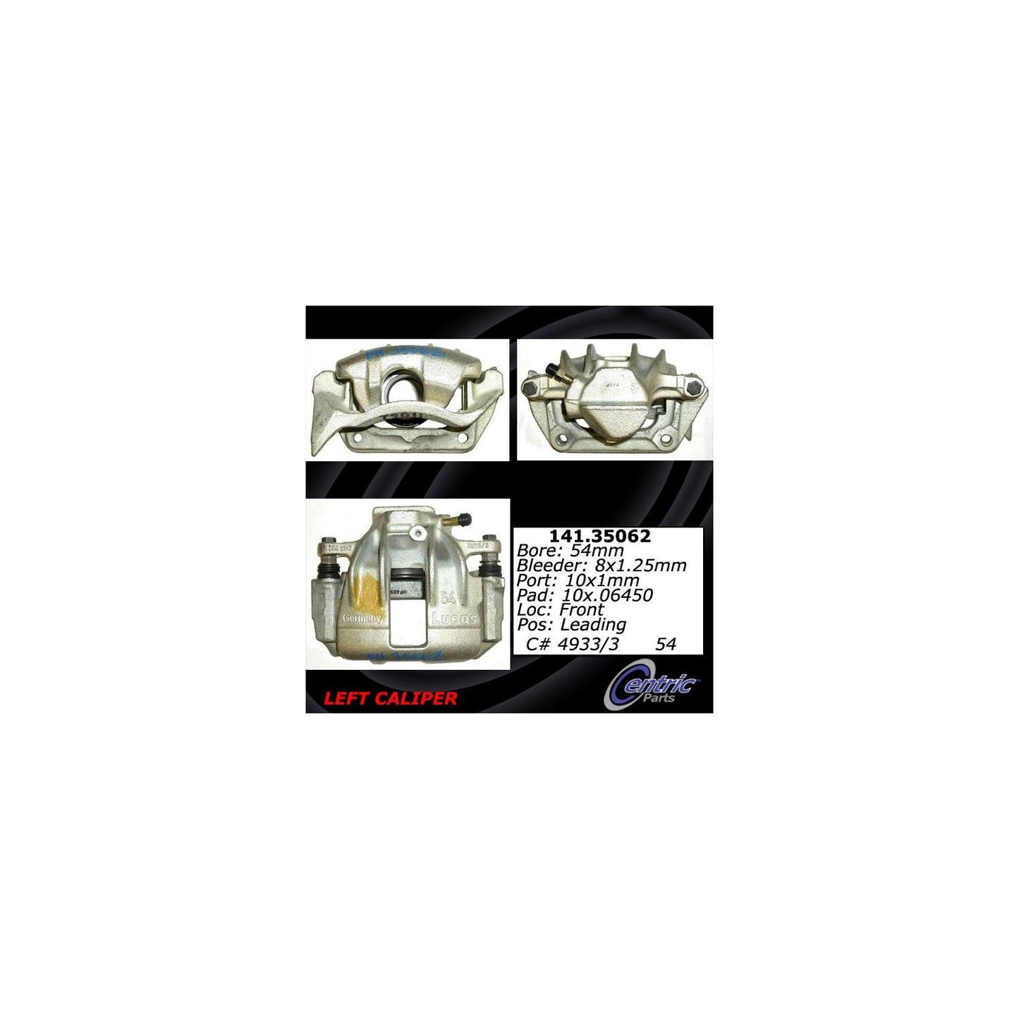 Centric Parts Disc Brake Caliper with anti‑corrosion finish 141.35062