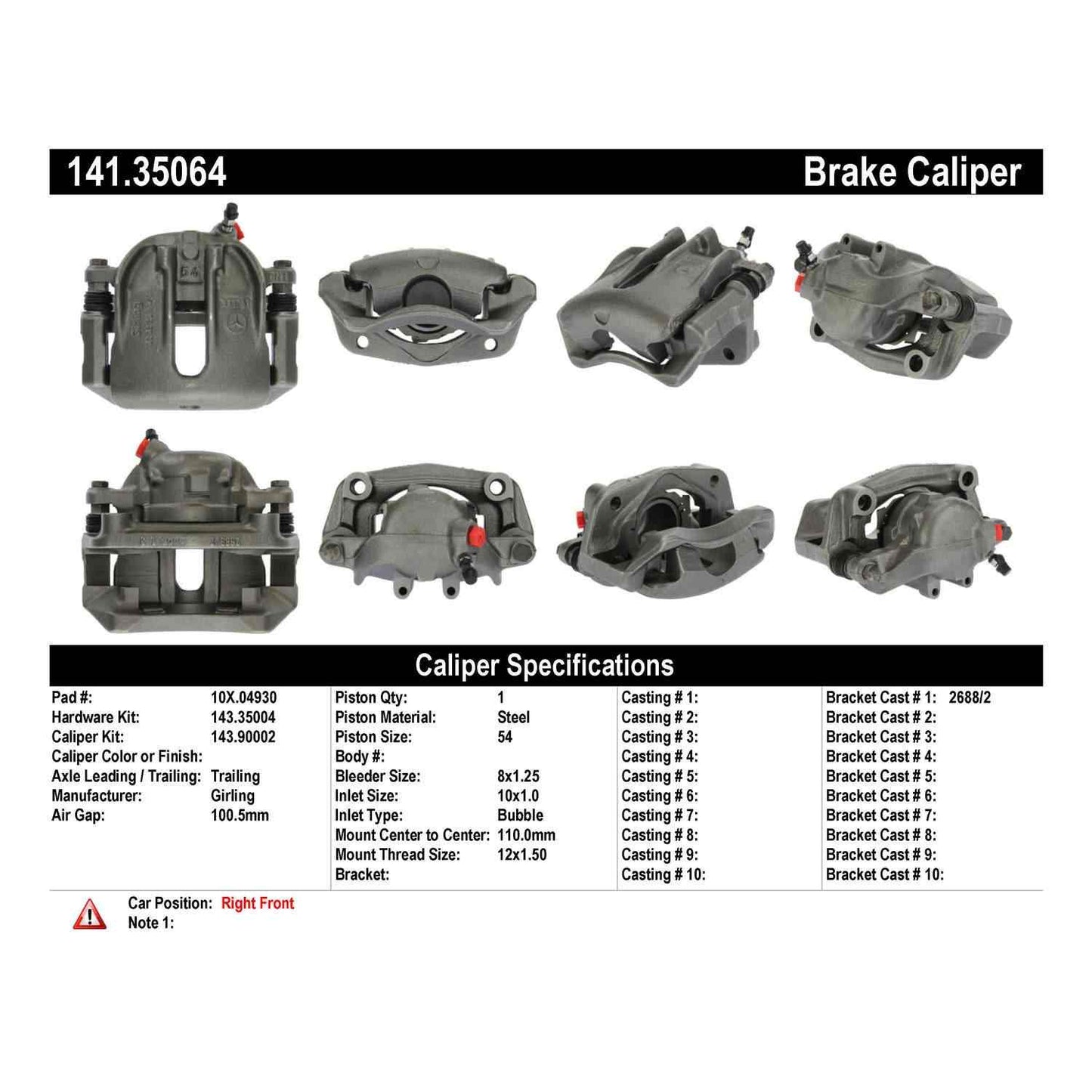 Centric Parts Disc Brake Caliper with anti-corrosion finish