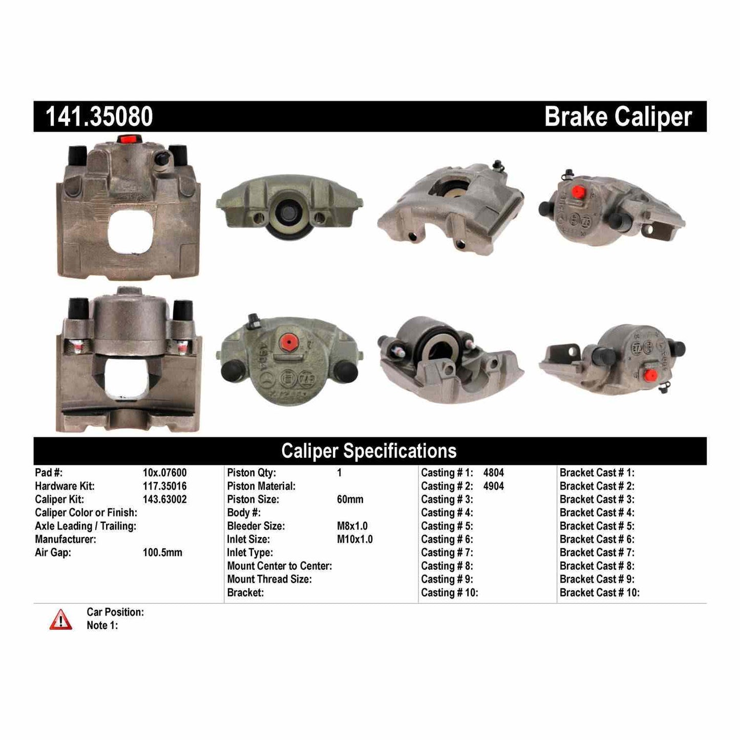 Centric Parts Disc Brake Caliper with anti-corrosion finish