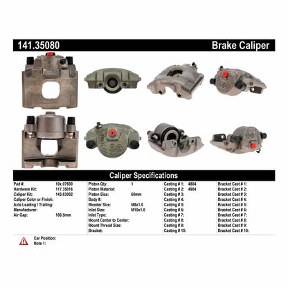 Centric Parts Disc Brake Caliper with anti-corrosion finish