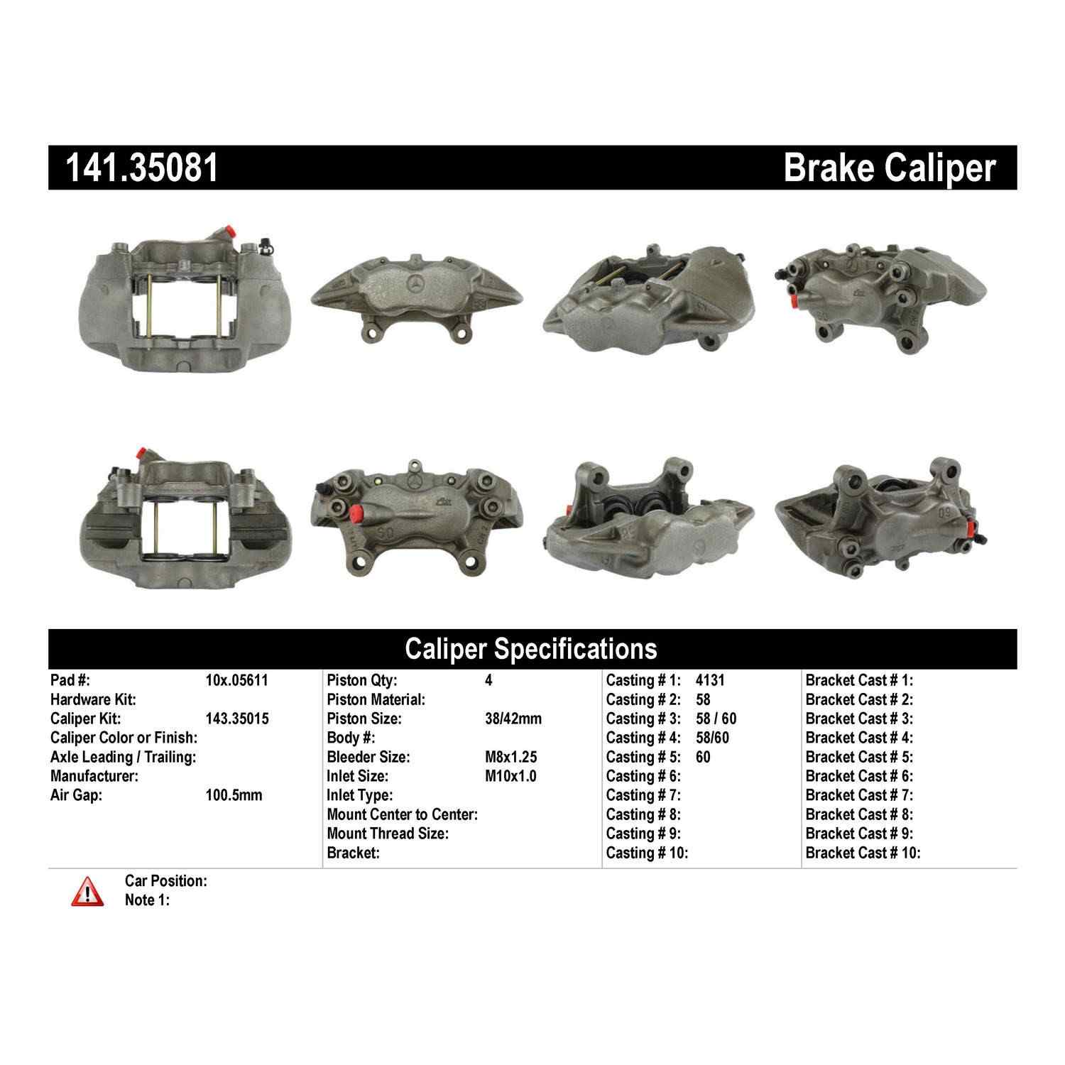 Centric Parts Semi-Loaded Brake Caliper 141.35081