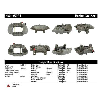 Centric Parts Semi-Loaded Brake Caliper 141.35081