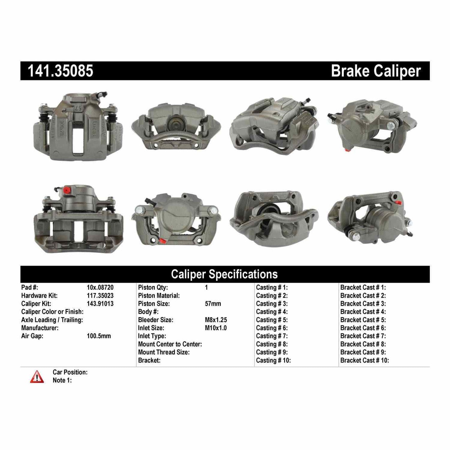 Centric Parts Semi-Loaded Brake Caliper 141.35085