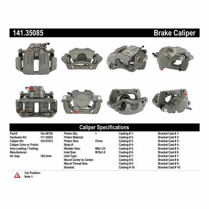 Centric Parts Semi-Loaded Brake Caliper 141.35085