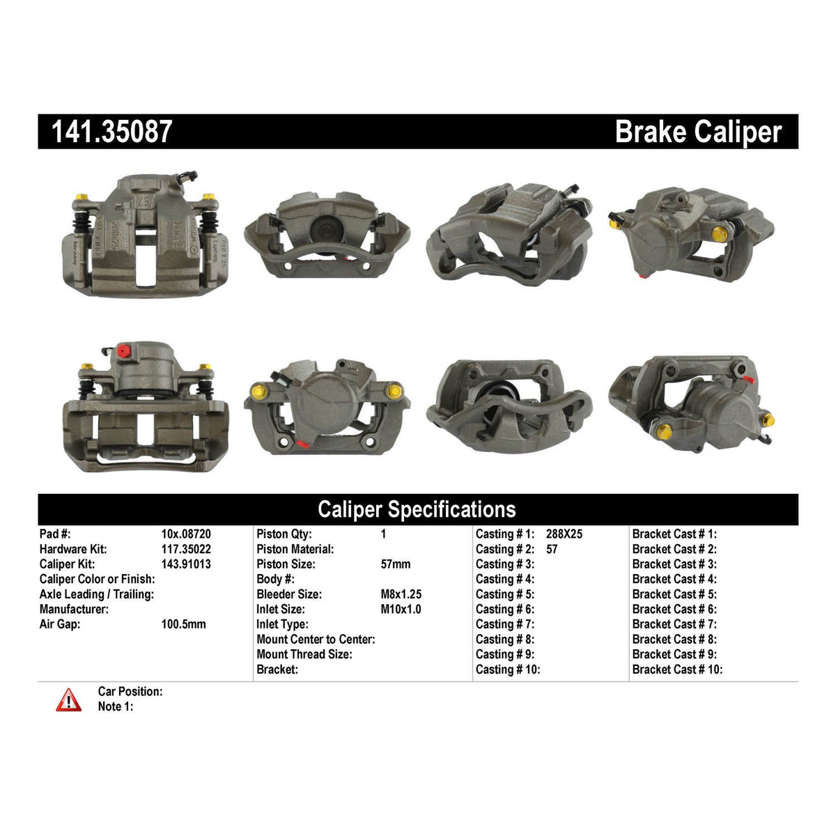 Centric Parts Semi-Loaded Brake Caliper 141.35087
