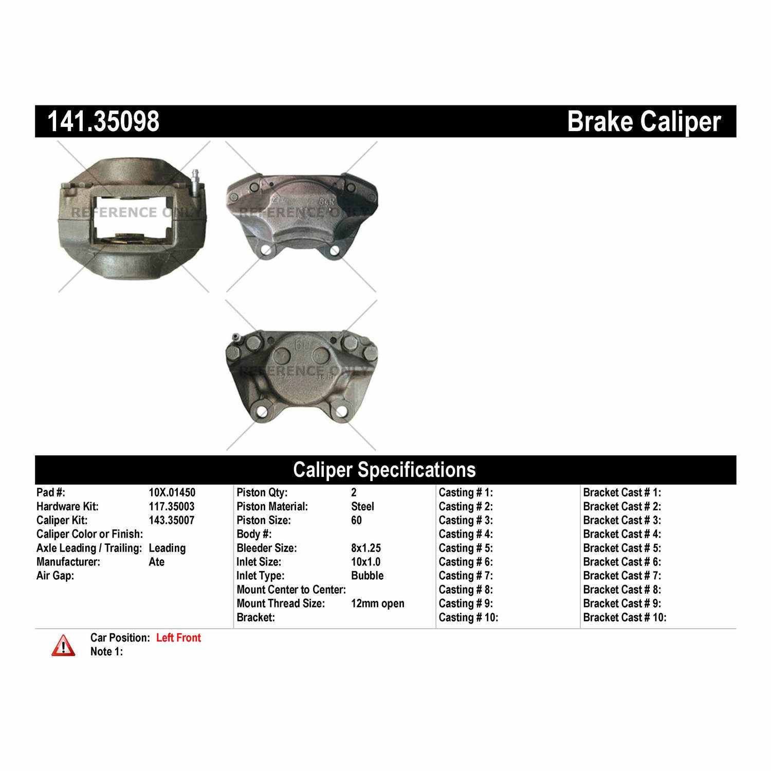 StopTech Semi-Loaded Brake Caliper 141.35098