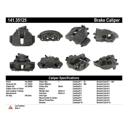 Centric Parts Disc Brake Caliper Semi-Loaded with Anti-Corrosion Finish for 2003-2006 Dodge Sprinter 2500 3500 Freightliner Sprinter 2500 3500 141.35125