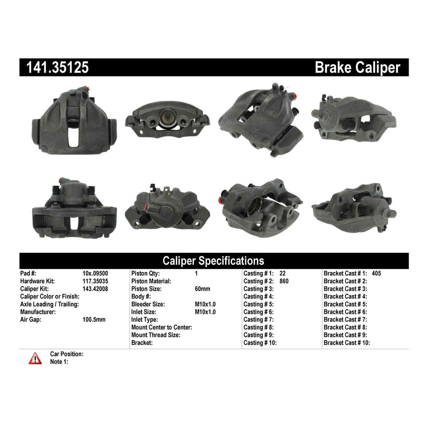 Centric Parts Semi-Loaded Brake Caliper 141.35125