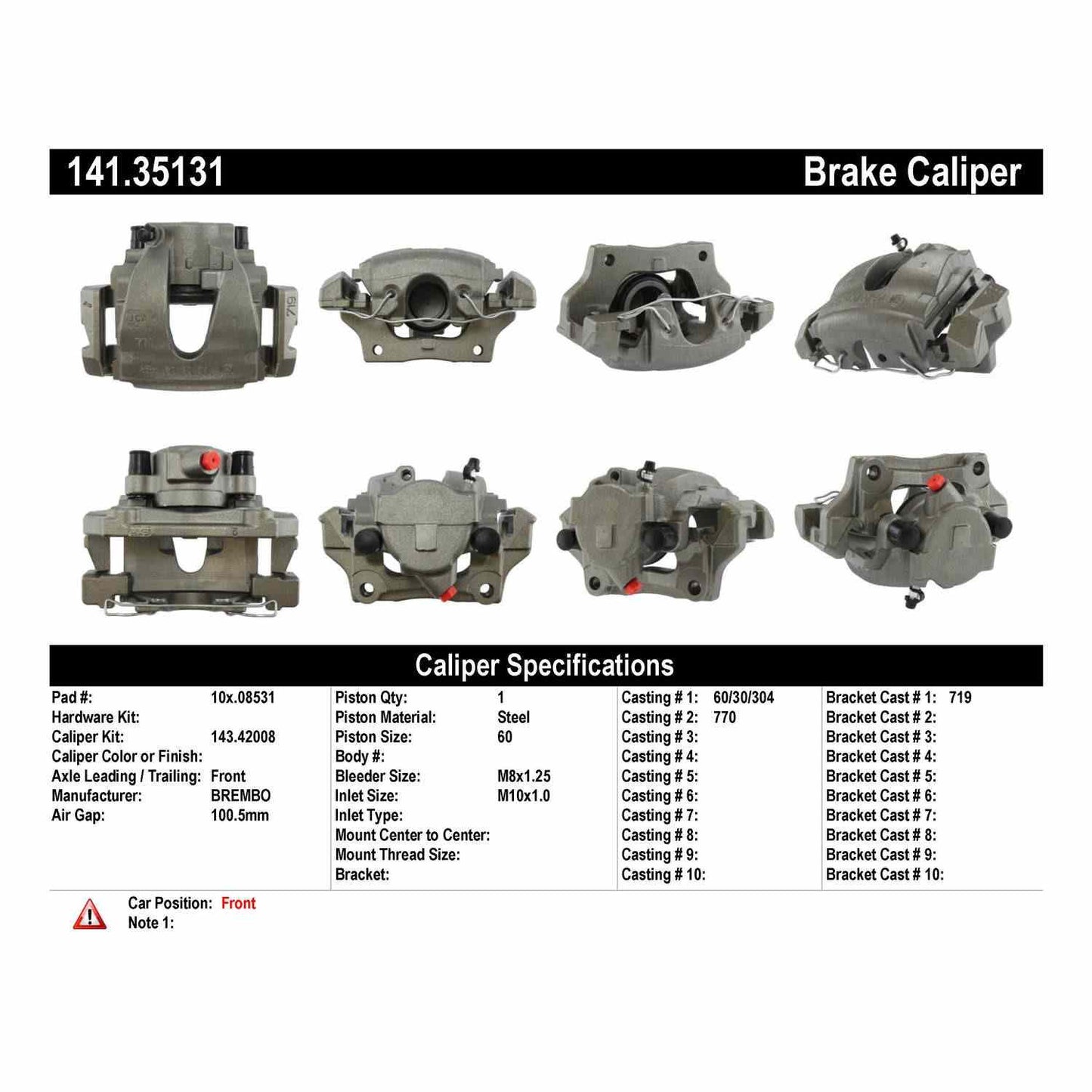 Centric Parts Disc Brake Caliper Semi-Loaded for 2004-2009 Mercedes-Benz E320/E350 141.35131