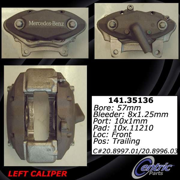 Centric Parts Disc Brake Caliper Semi-Loaded with Anti-Corrosion Finish for 2005-2007 Mercedes-Benz C230 C320 C350 CLK350 SLK280 SLK300 SLK350 141.35136