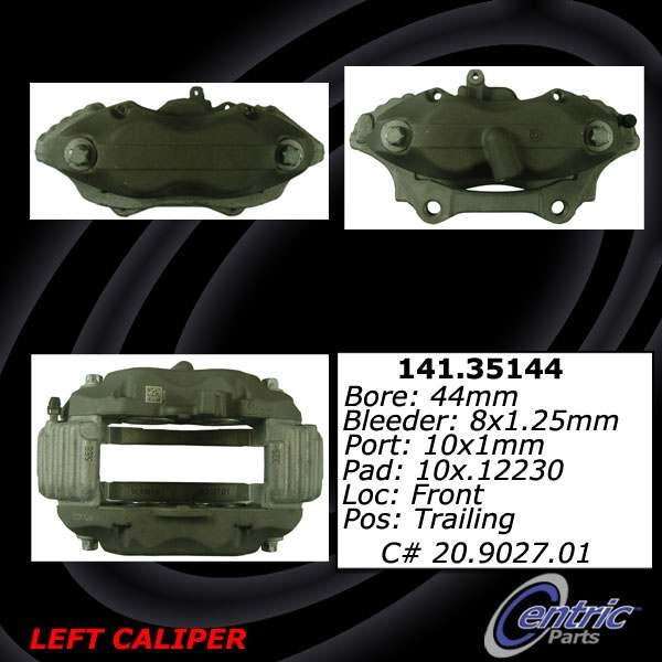 Centric Parts Disc Brake Caliper Semi-Loaded with Anti-Corrosion Finish for 2007-2008 Mercedes-Benz CL550, 2010-2013 S400, 2007-2011 S550 141.35144