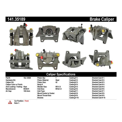Centric Parts Semi-Loaded Brake Caliper 141.35189