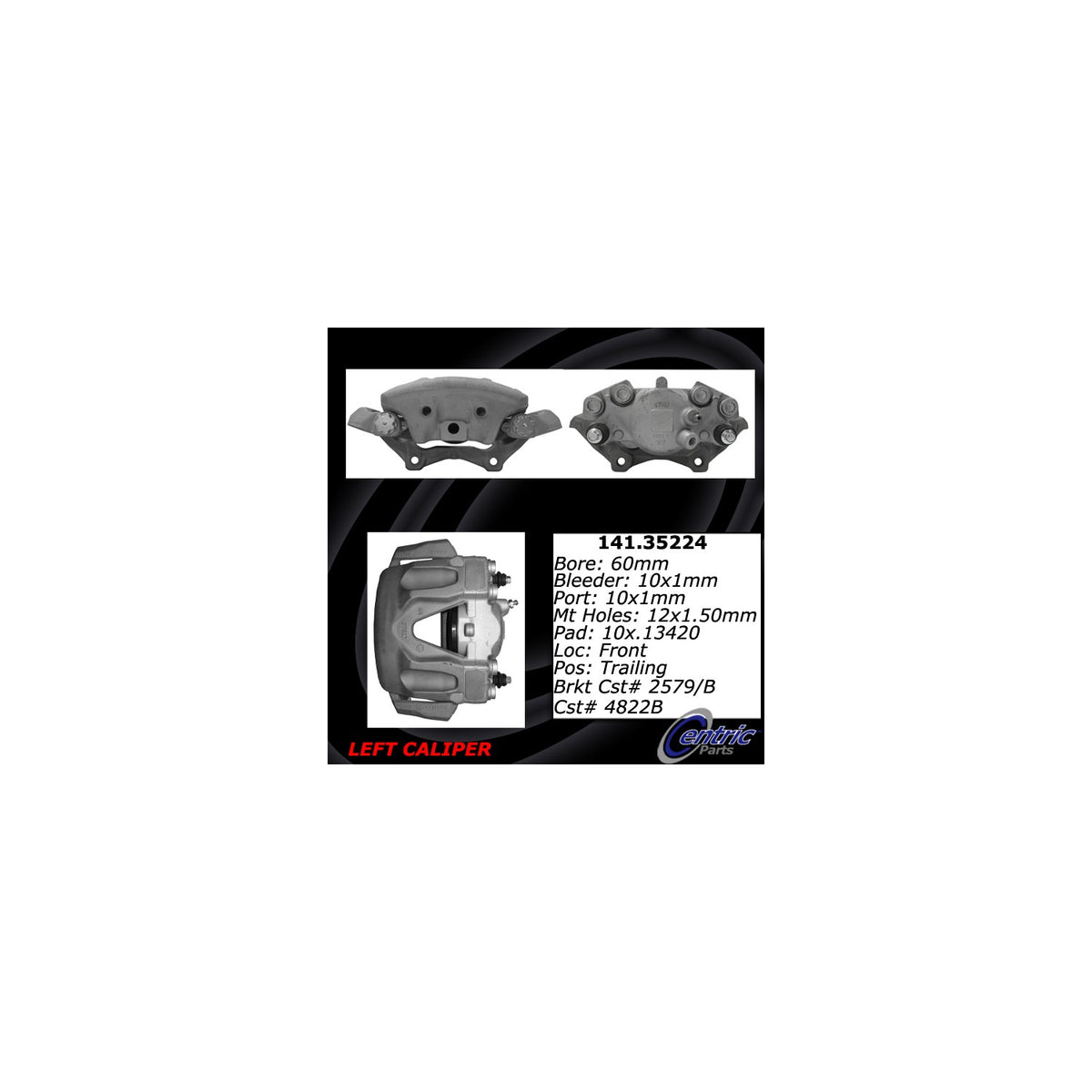 Stoptech Centric Semi-Loaded Brake Caliper - Front Left 141.35224