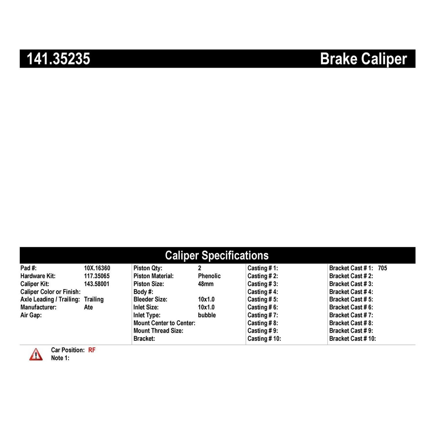 Centric Parts Semi-Loaded Brake Caliper with New Phenolic Pistons 141.35235