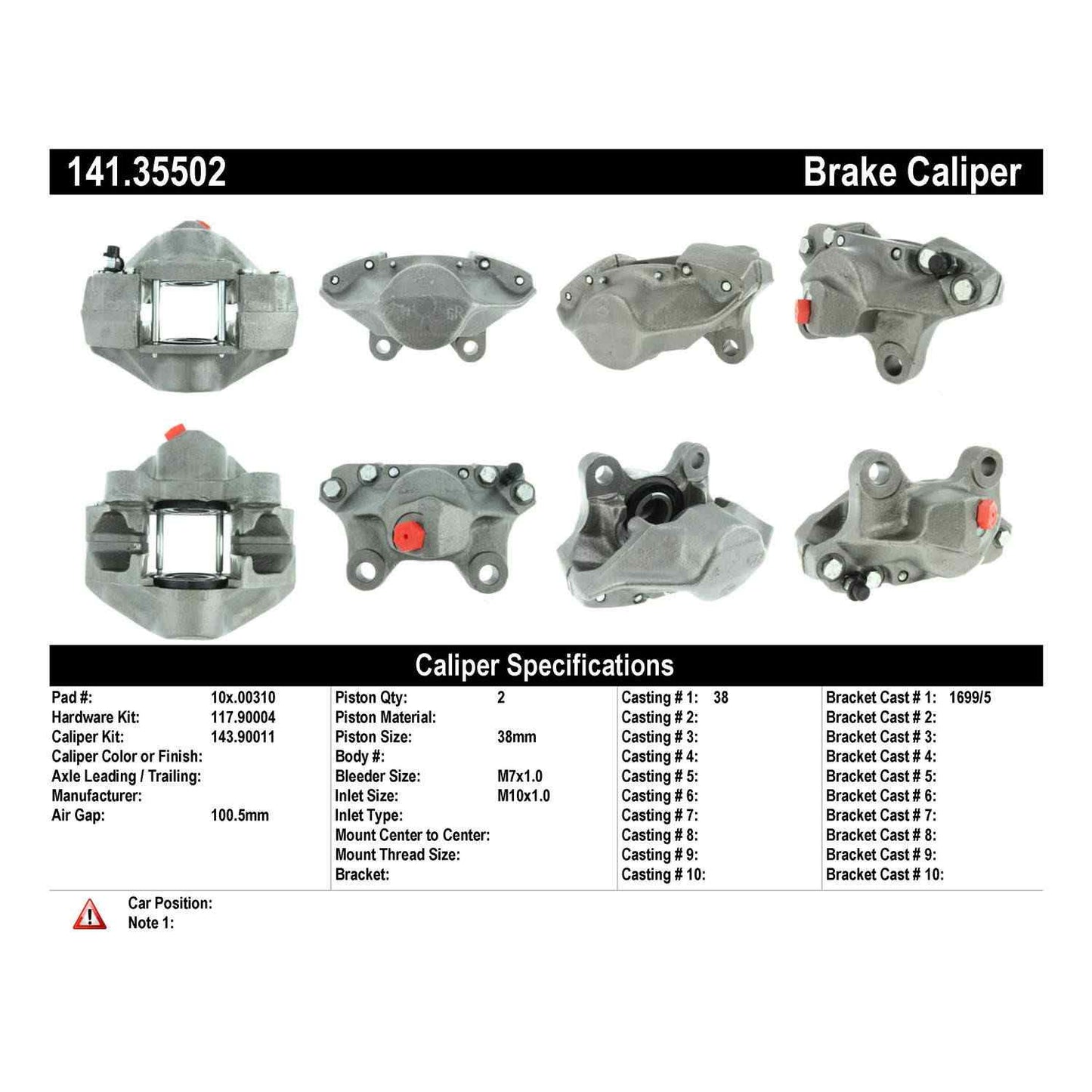 Centric Parts Semi-Loaded Brake Caliper 141.35502
