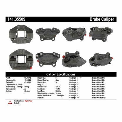 Stoptech Centric Semi-Loaded Brake Caliper - Rear Right 141.35509