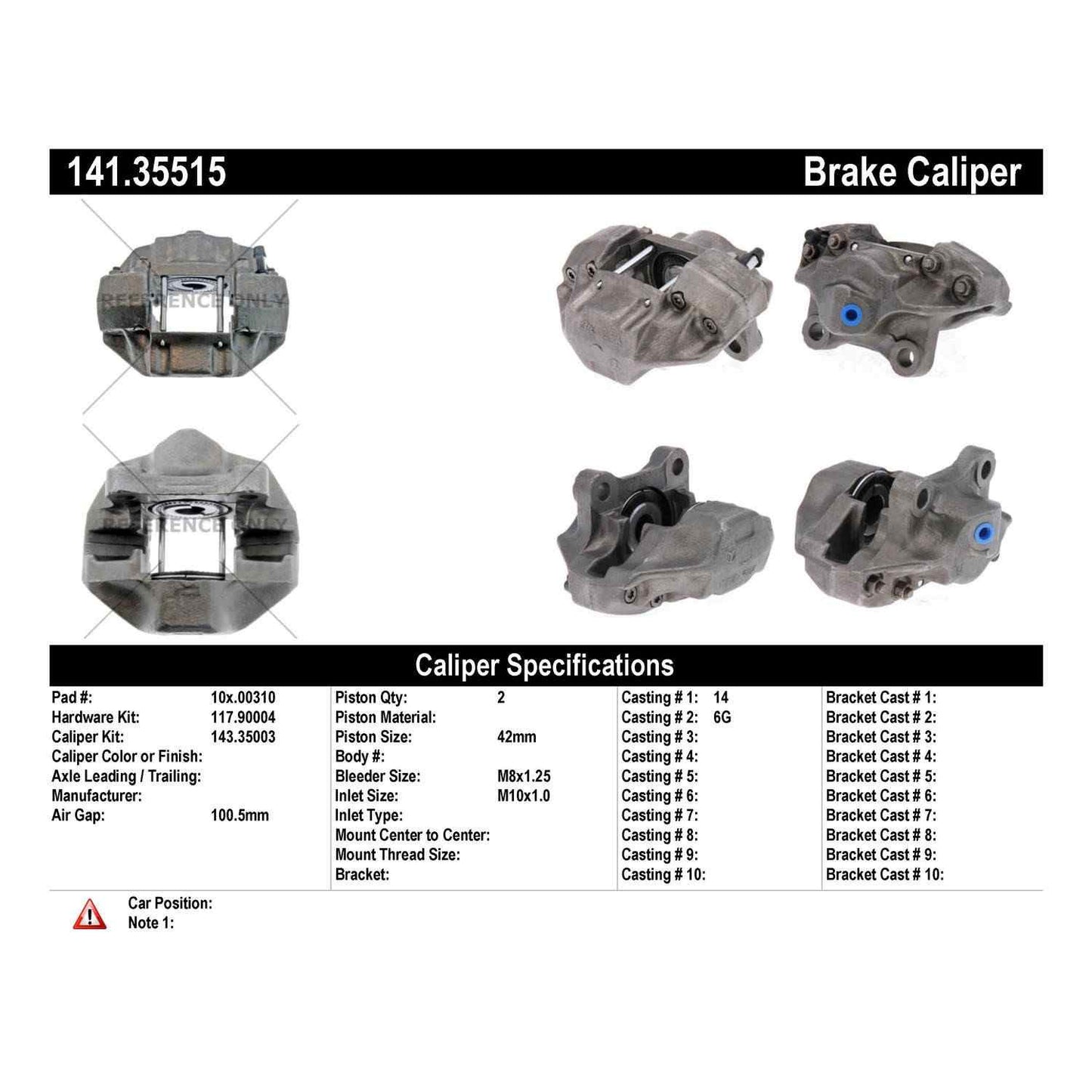 Stoptech Centric 79-85 Mercedes E Class Semi-Loaded Rear Passenger Side Remanufactured Brake Caliper 141.35515