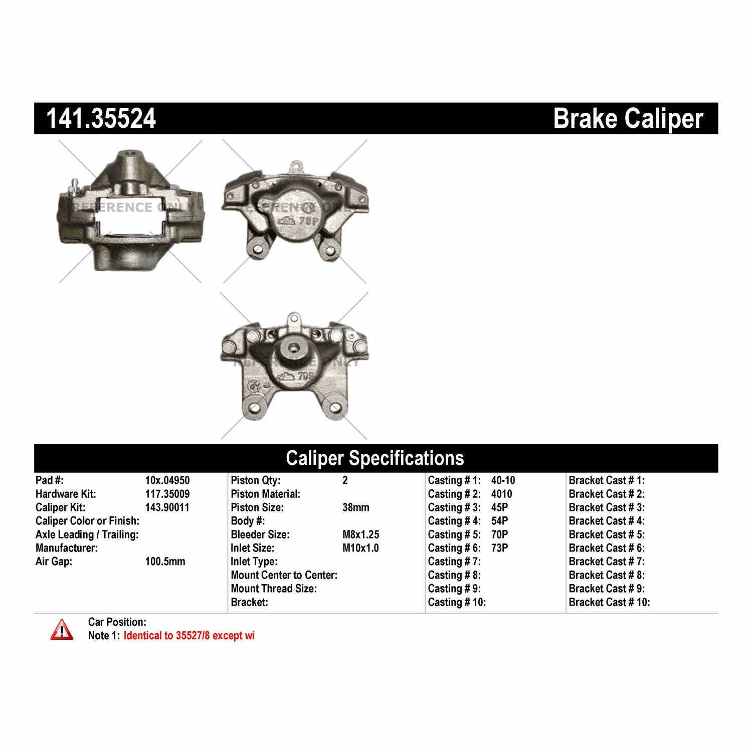 StopTech Semi-Loaded Brake Caliper 141.35524